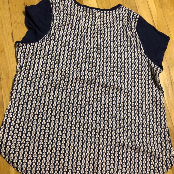 MAISON JULES silky/cotton panel blouse tee - Picture 3 of 8